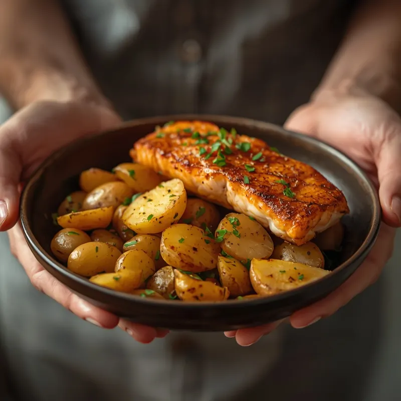 Honey Mustard Salmon Potato Bowl With Crispy Potatoes Honey Mustard Salmon Potato Bowl With Crispy Potatoes