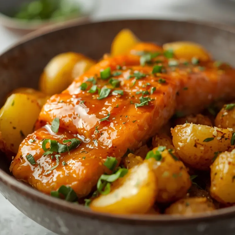 Honey Mustard Salmon Potato Bowl With Crispy Potatoes Honey Mustard Salmon Potato Bowl With Crispy Potatoes