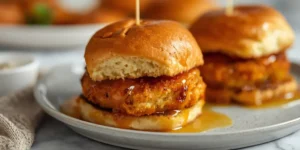 Crispy Hot Honey Chicken Cutlet Sliders With Glossy Hot Honey