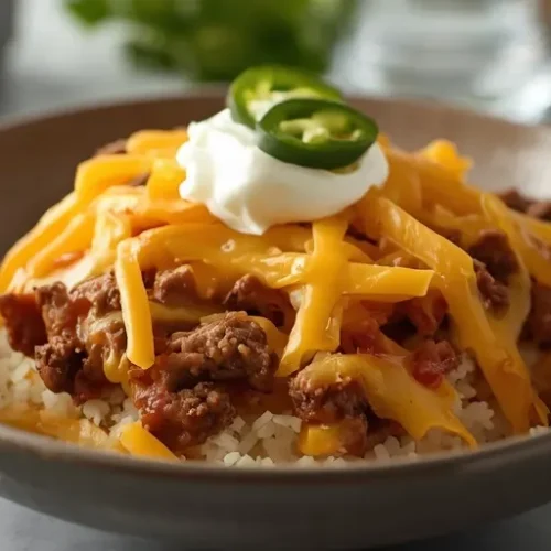 Jalapeño Popper Beef Rice Bowl recipe