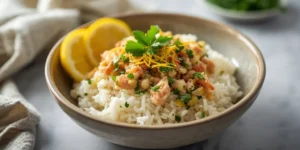 Lemon Herb Tuna Rice Bowl With Lemon Rice