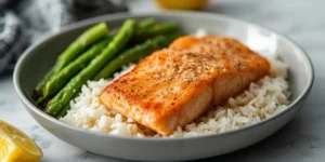 Lemon Pepper Salmon Meal Prep Boxes With Rice