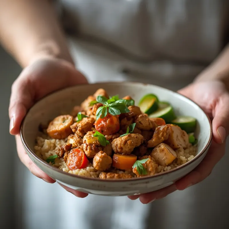 Fresh Mediterranean Chicken Rice Bowls