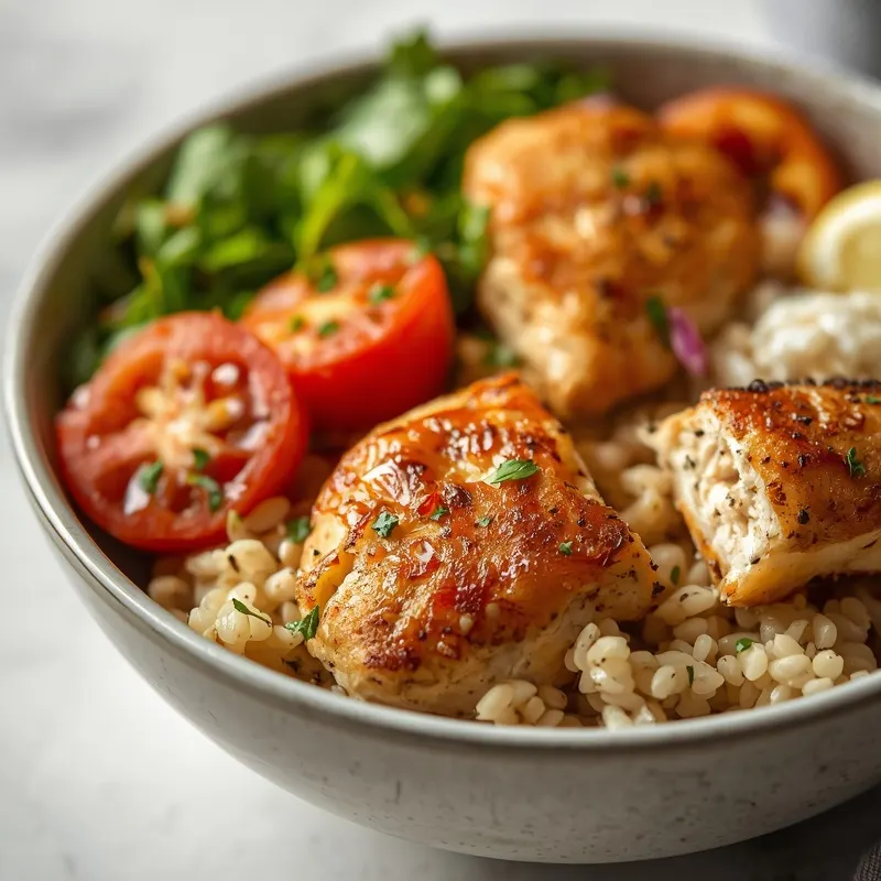 Fresh Mediterranean Chicken Rice Bowls