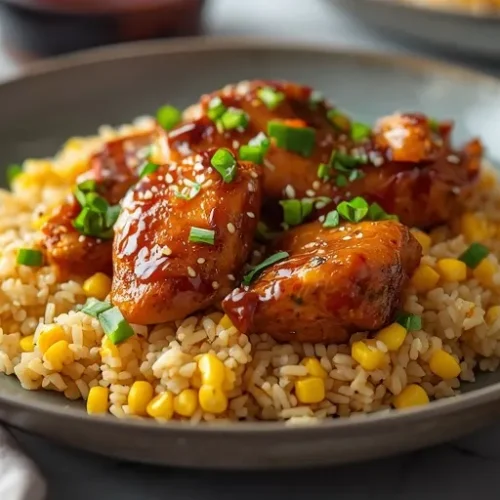 One-Pan Sticky Chicken and Corn Rice recipe