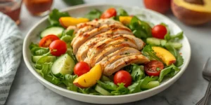 Peach Chicken Chopped Salad With Fresh Peach Slices
