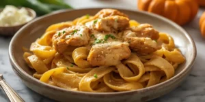 Creamy Pumpkin Alfredo Chicken Pasta