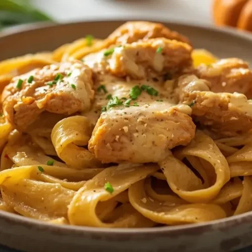 pumpkin alfredo chicken pasta recipe
