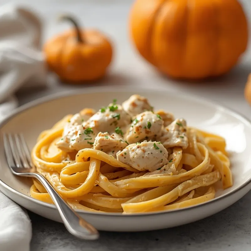 Creamy Pumpkin Alfredo Chicken Pasta