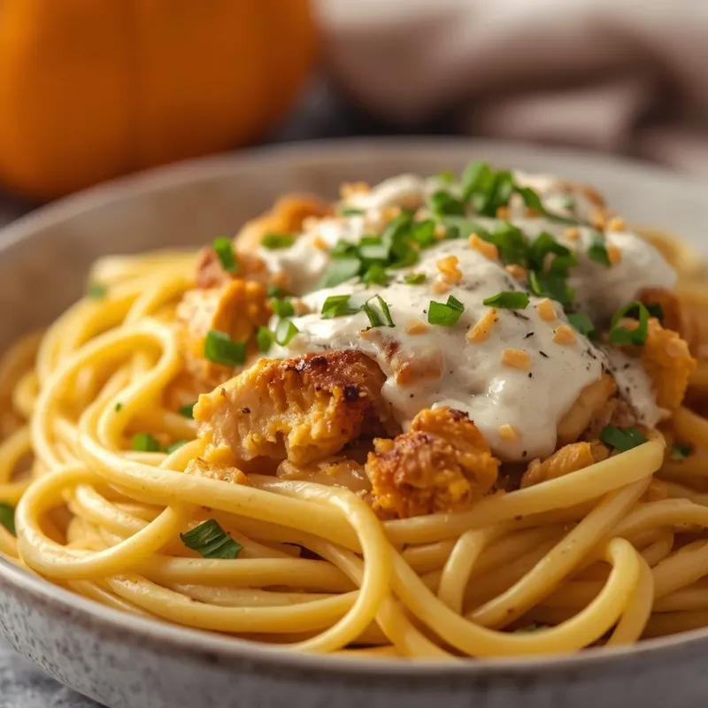 Creamy Pumpkin Alfredo Chicken Pasta