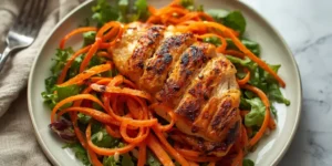 Ribbon Carrot Chicken Salad With Fresh Carrot Ribbons
