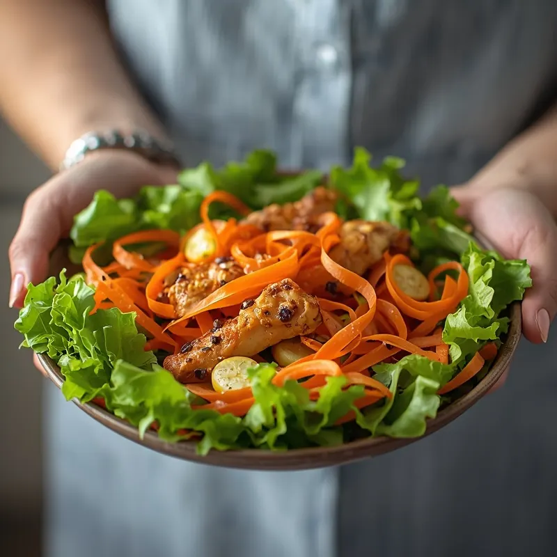 Ribbon Carrot Chicken Salad With Fresh Carrot Ribbons Ribbon Carrot Chicken Salad With Fresh Carrot Ribbons