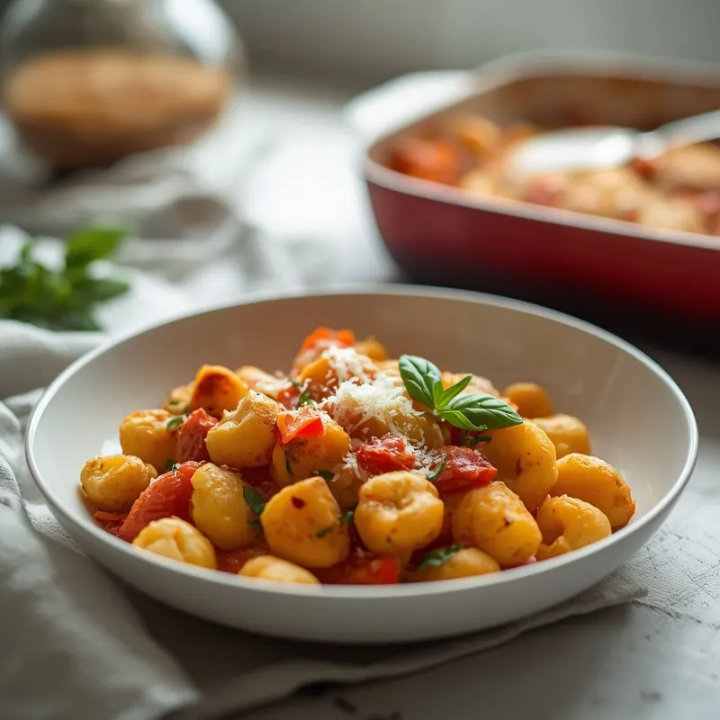 Creamy Roasted Red Pepper Gnocchi Bake Creamy Roasted Red Pepper Gnocchi Bake