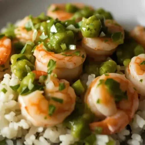 Salsa Verde Shrimp Rice Bowl recipe