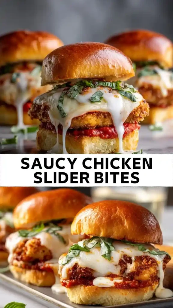 Saucy Chicken Slider Bites with Melted Mozzarella and Marinara