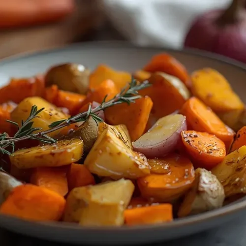 sheet pan maple root vegetables dinner recipe