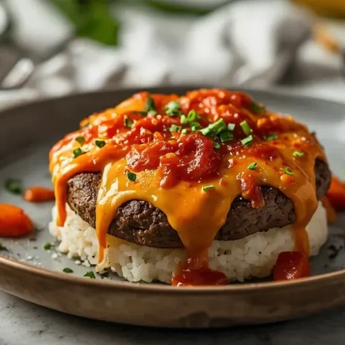 Smashed Cheeseburger Rice Bowl recipe