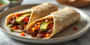 Southwest Steak Wraps With Steak And Corn Filling