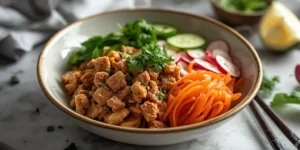 Spicy Tuna Cucumber Crunch Bowl With Crunchy Cucumbers