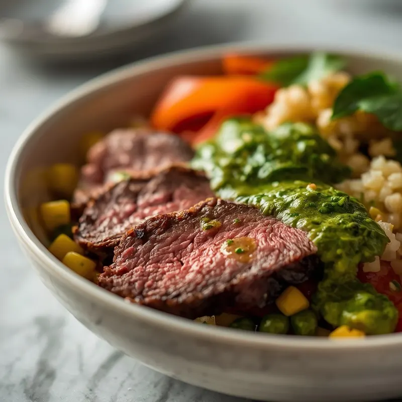 Steak Charred Corn Chimichurri Bowl With Green Chimichurri Steak Charred Corn Chimichurri Bowl With Green Chimichurri