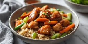 Sticky Chicken Lunch Bowls With Glazed Chicken