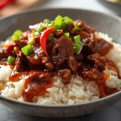 Sweet Chili Beef Rice Bowl recipe
