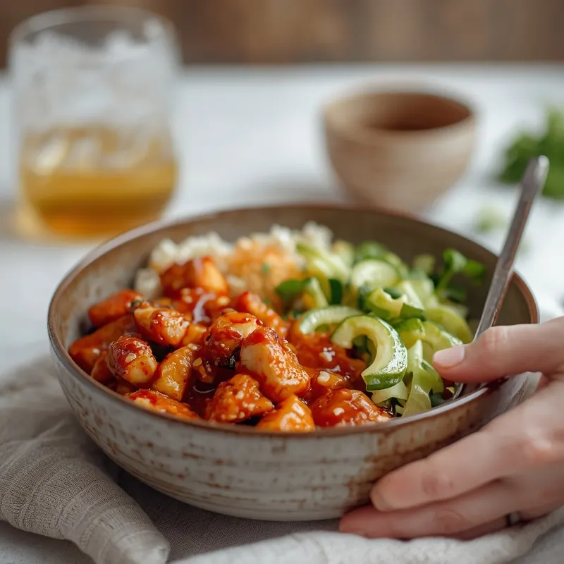 Sticky Sweet Chili Chicken Crunch Bowl With Crunchy Veggies Sticky Sweet Chili Chicken Crunch Bowl With Crunchy Veggies