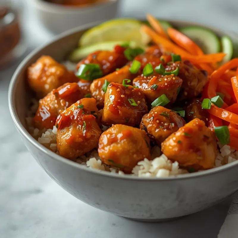Sticky Sweet Chili Chicken Crunch Bowl With Crunchy Veggies Sticky Sweet Chili Chicken Crunch Bowl With Crunchy Veggies
