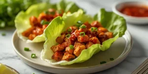 Sweet Chili Chicken Lettuce Cups With Crisp Lettuce