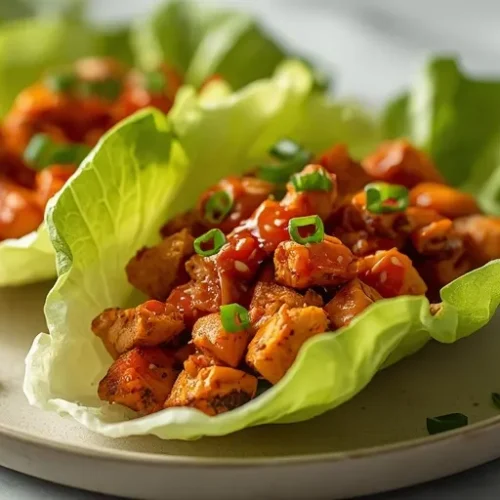 Sweet Chili Chicken Lettuce Cups recipe
