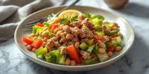 Tuna White Bean Crunch Salad With Crunchy Veggies