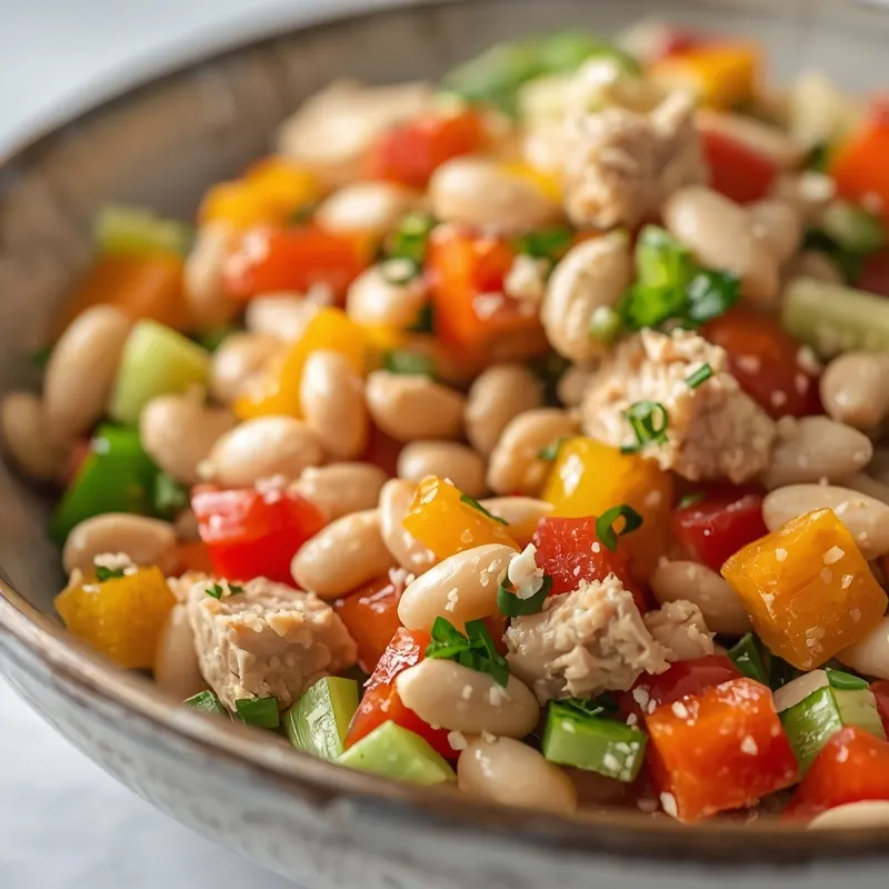 Tuna White Bean Crunch Salad With Crunchy Veggies