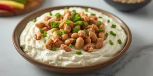 White Bean Ranch Dip With Creamy Herb Topping