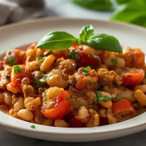 White Bean Tomato Basil Skillet recipe