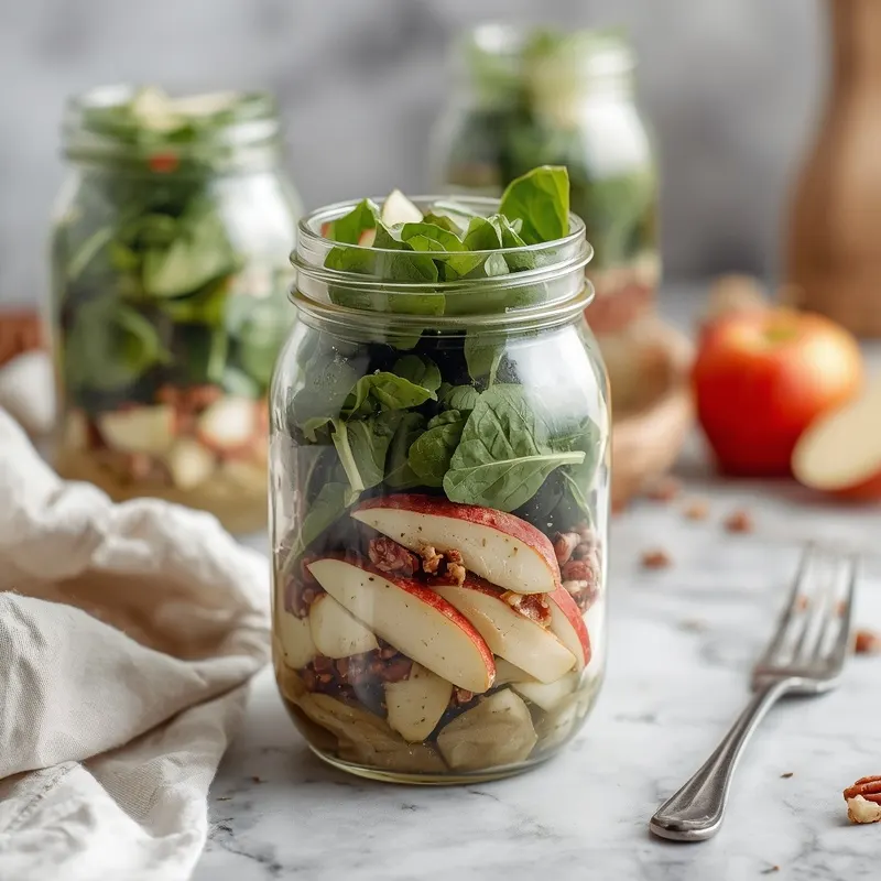 Fresh Apple Pecan Spinach Salad Jars Fresh Apple Pecan Spinach Salad Jars