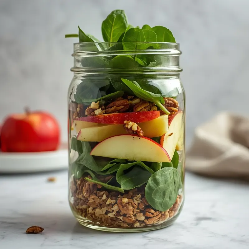 Fresh Apple Pecan Spinach Salad Jars Fresh Apple Pecan Spinach Salad Jars