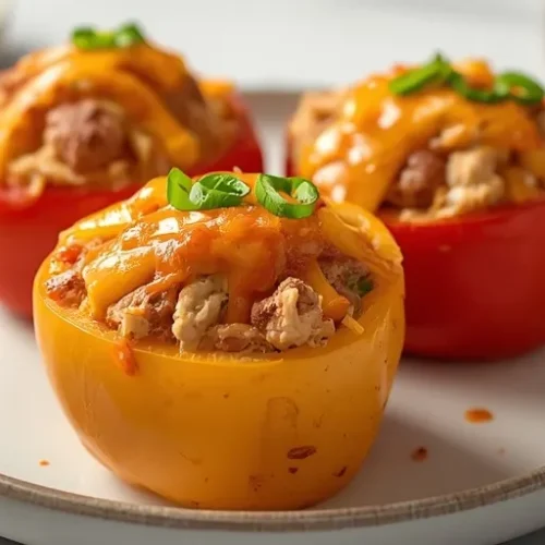 baked buffalo chicken stuffed peppers recipe