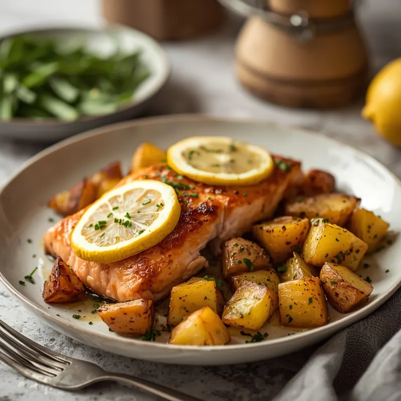 Golden Baked Salmon Potato Dinner Golden Baked Salmon Potato Dinner