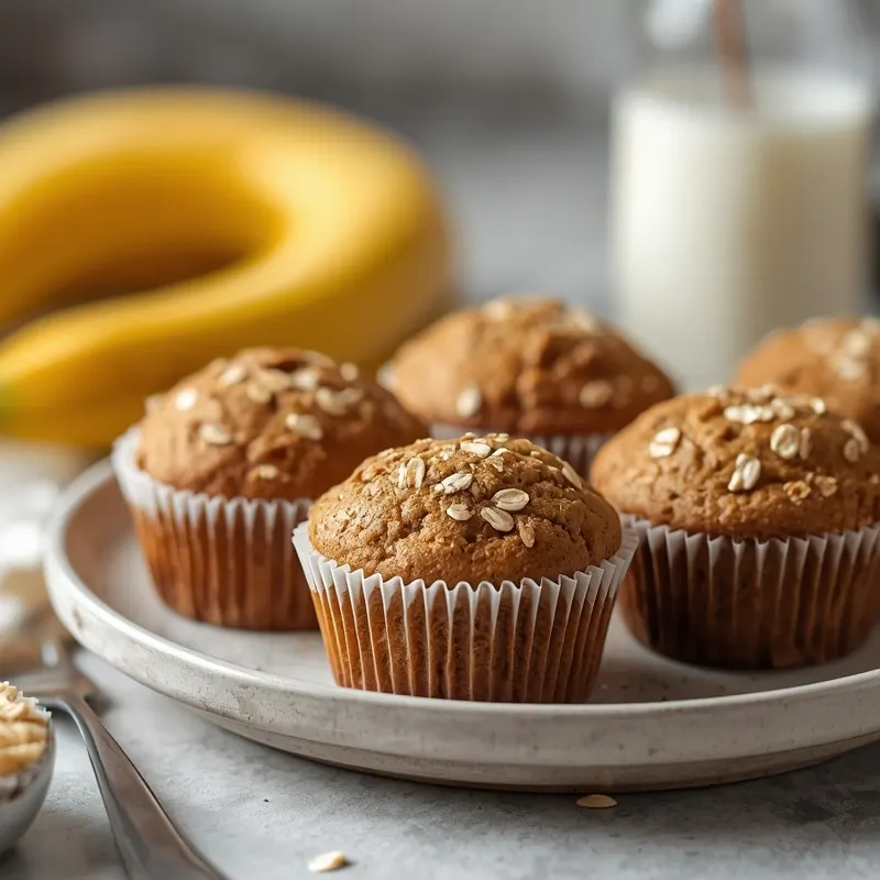 Soft Banana Oat Lunchbox Muffins