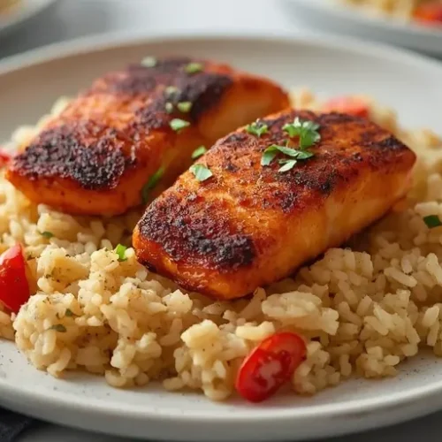 blackened fish rice plates recipe