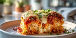Cheesy Chicken Parmesan Rice Casserole