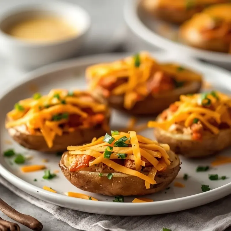 Cheesy Buffalo Chicken Potato Skins Cheesy Buffalo Chicken Potato Skins