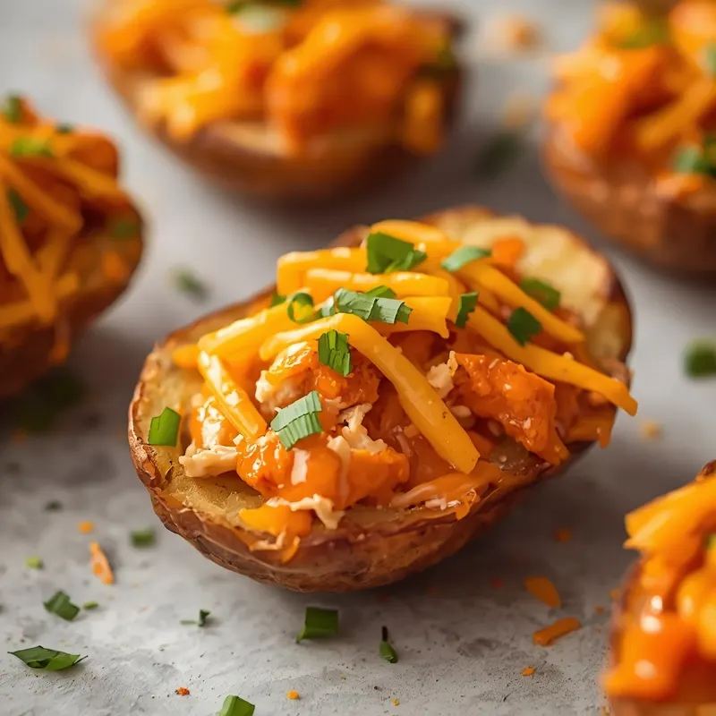 Cheesy Buffalo Chicken Potato Skins Cheesy Buffalo Chicken Potato Skins