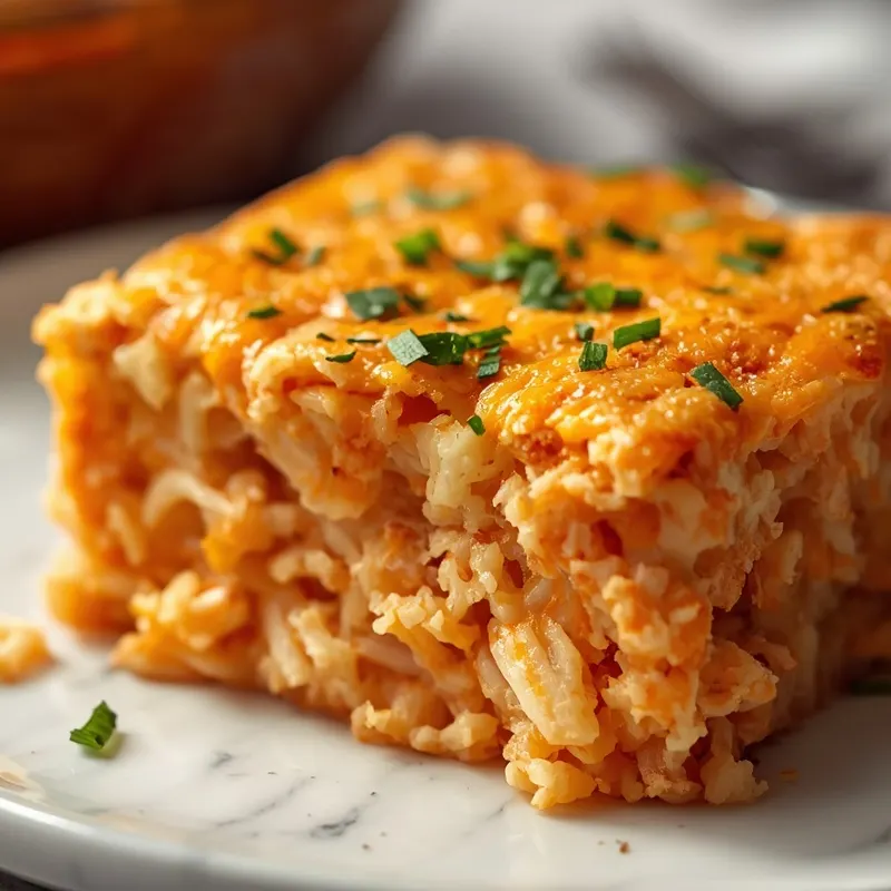 Cheesy Buffalo Chicken Rice Casserole Cheesy Buffalo Chicken Rice Casserole