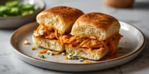 Cheesy Buffalo Chicken Slider Bake