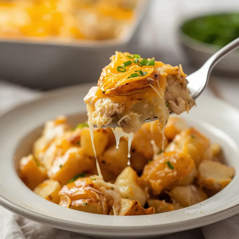 Cheesy Chicken Ranch Potato Bake