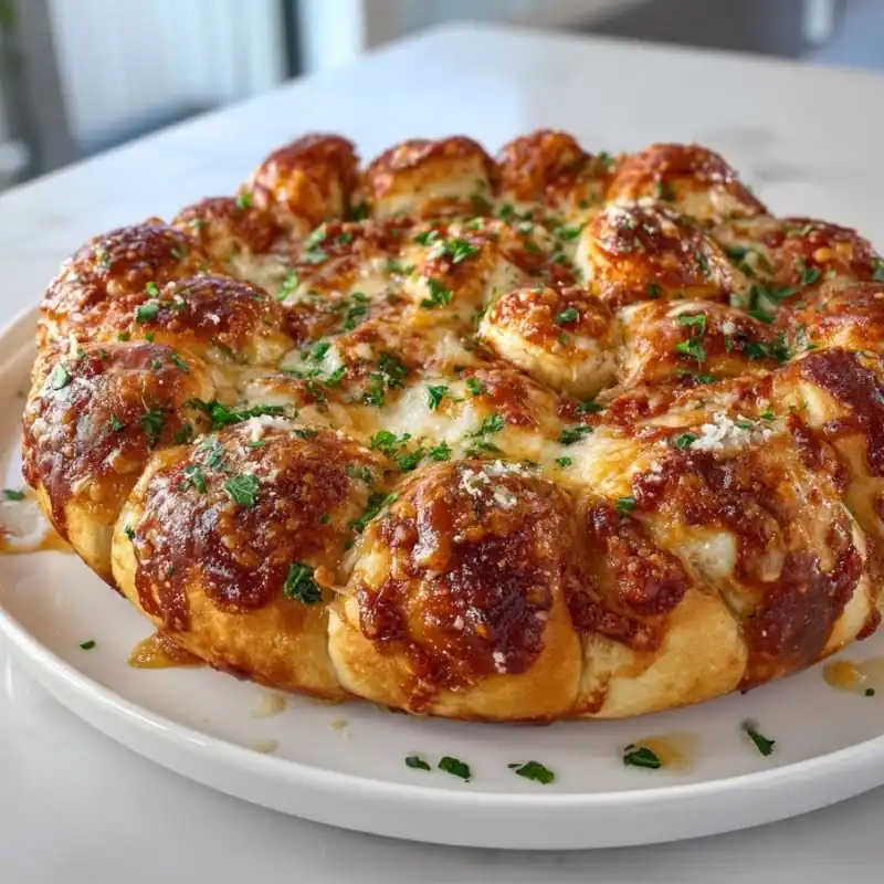 Cheesy Garlic Knots Homemade cheesy garlic knots baked until golden brown with melted mozzarella, Parmesan cheese, garlic butter, and fresh parsley.