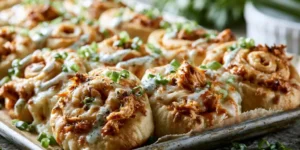 Cheesy Buffalo Chicken Pizza Rolls