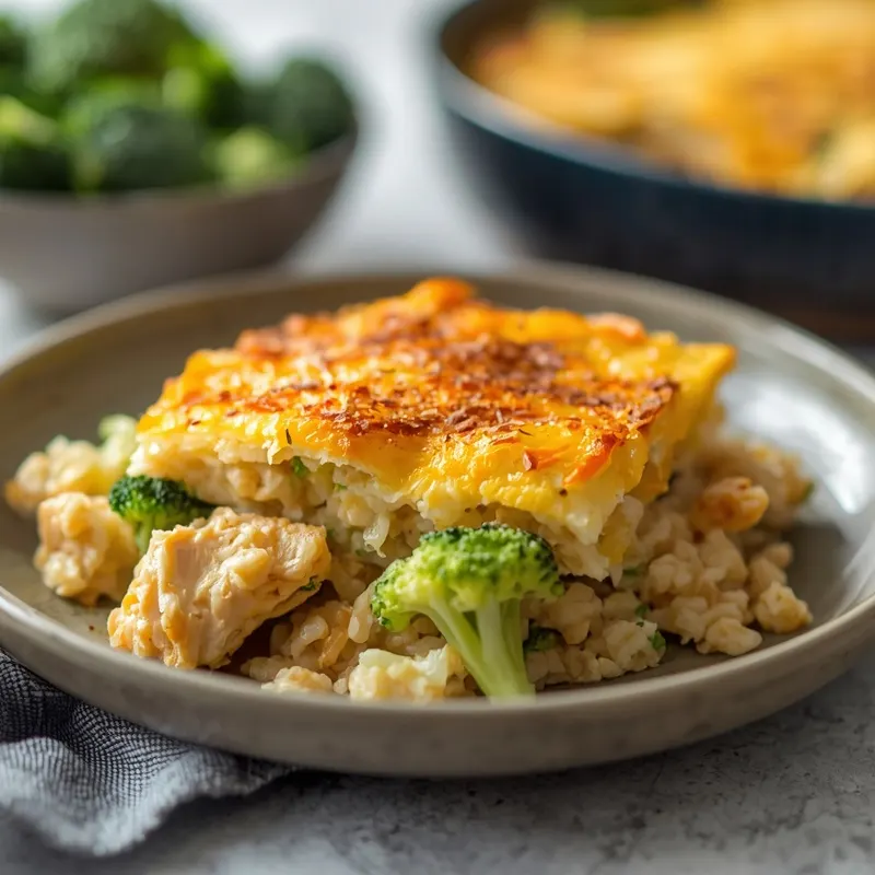 Cheesy Chicken Broccoli Cheddar Casserole