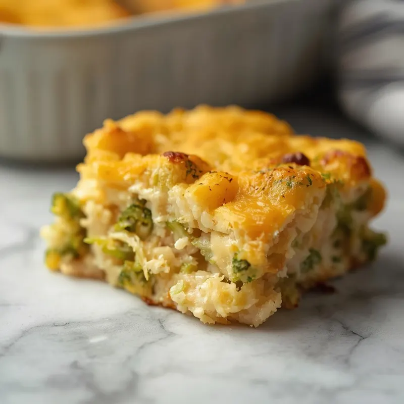 Cheesy Chicken Broccoli Cheddar Casserole